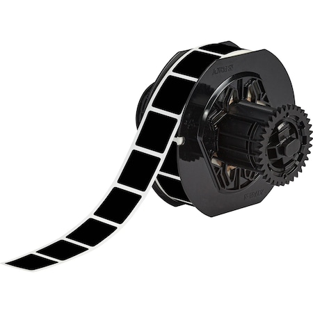 Brady B33 Series Weather Resistant Outdoor Polyester Labels 1 in H x 1 in W BK 1500/RL B33-179-8591-BK